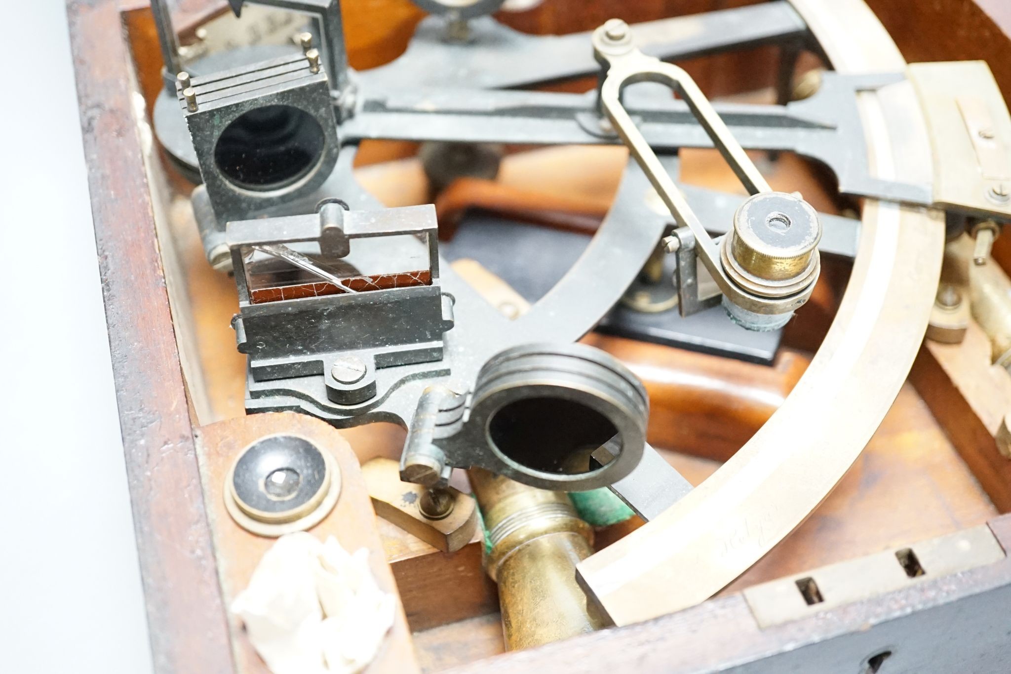 Cary, London, a 19th century brass sextant, in original case